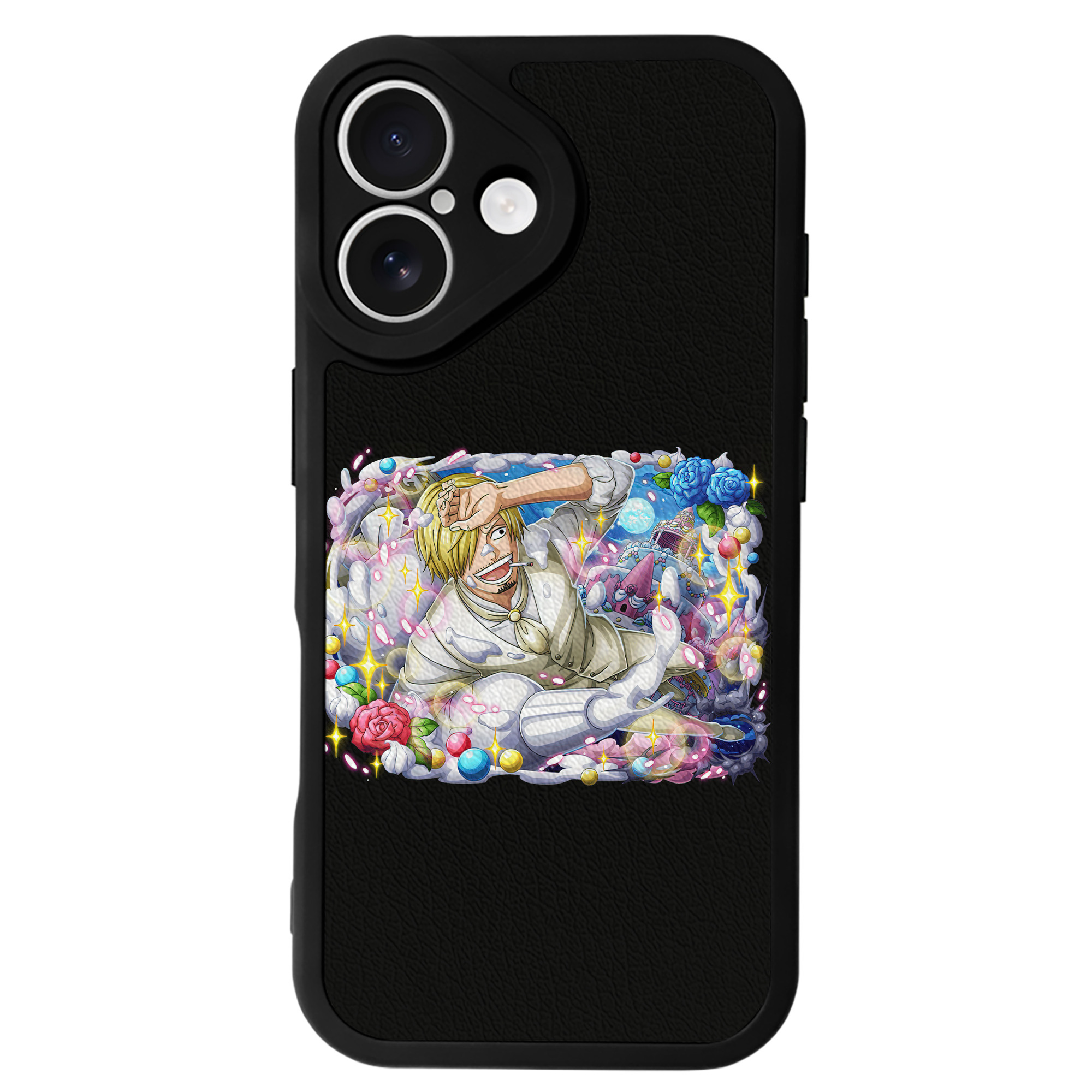 （画像用） ワンピース サンジ ONE PIECE Sanji 【iPhone 16シリーズ対応】シリコンスマホケース（レザー調） 材質：シリコン